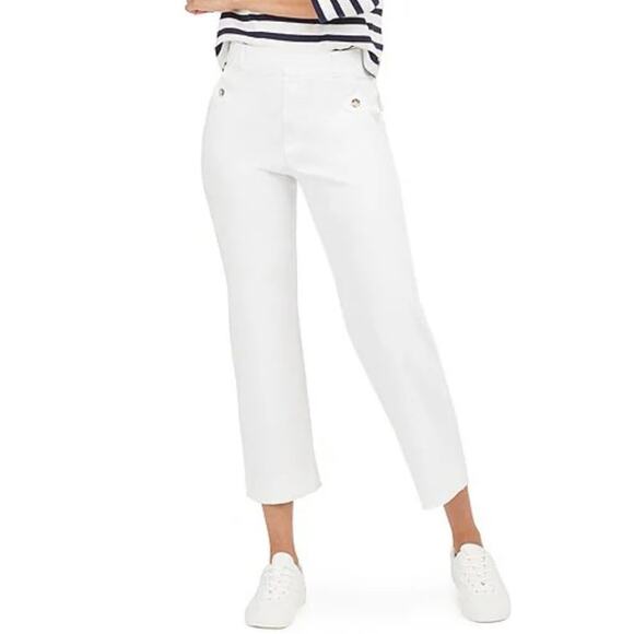SPANX Super Smooth Stretch Twill Cropped Wide Leg Pant Classic White Medium - Picture 1 of 6